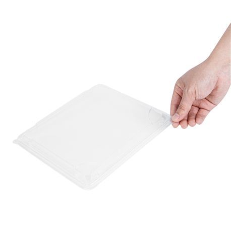 LID F/ 18oz SQUARE BENTO BOX PLASTIC CLEAR 100/cs