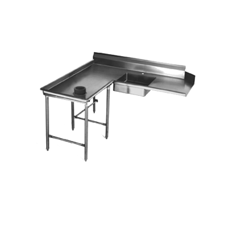Eagle SDTCIL-60-14/3 Spec-Master Soiled Dishtable, island design, 60"W x 30"D x 42-1/2"H, left-to-right operation, 14/304 stainless steel top, 8"H