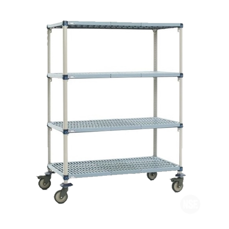 Metro Q366bg3 Metromax Q Mobile Shelving Unit 60 W X 18 D 67 5 16 Metro Q366bg3 Metromax Q Mobile Shelving Unit 60 W X 18 D 67 5 16 H 4 Open Grid Polymer Shelves With Microban Antimicrobial Protection
