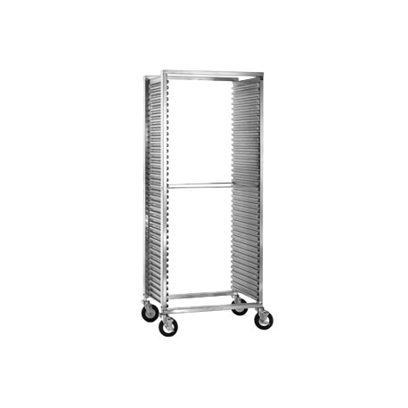 Cres Cor 210-1841A Utility Rack, mobile, wide-opening, full height, closed sides, corrugated sidewalls act as pan slides for 18" x 26" pans on 1-1/2"