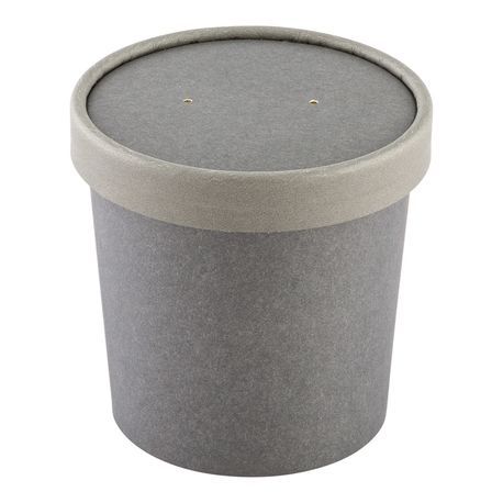 LID F/ SOUP CONTAINER 12oz PAPER GRAY 200/cs