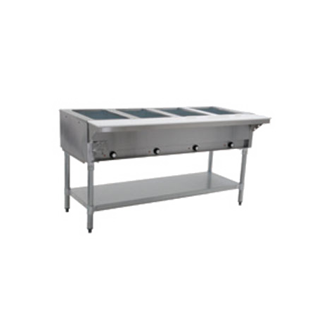 Eagle SDHT4-240 Hot Food Table, electric, 63-1/2"W, (4) 12" x 20" (dry) wells with infinite controls, stainless steel top, stainless steel undershelf