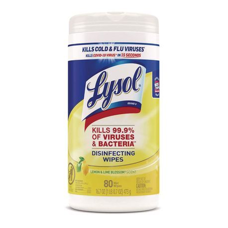 LYSOL DISINFECTING WIPES 1ply 80-WIPES LEMON & LIME 6/cs
