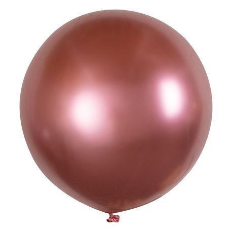 BALLOON 36"dia INFLATED LATEX METALLIC PINK 10/cs