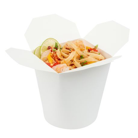 TAKEOUT NOODLE CUP 32oz ROUND PAPER 4x3-1/2" WHITE 200/cs