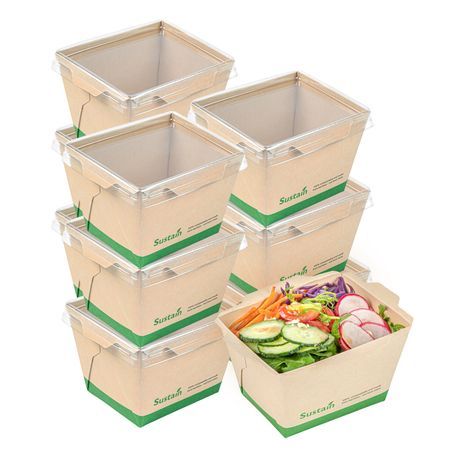 CONTAINER 17oz 4-1/4x3-1/4" CLICK LOCK PLA/ KRAFT 50/cs