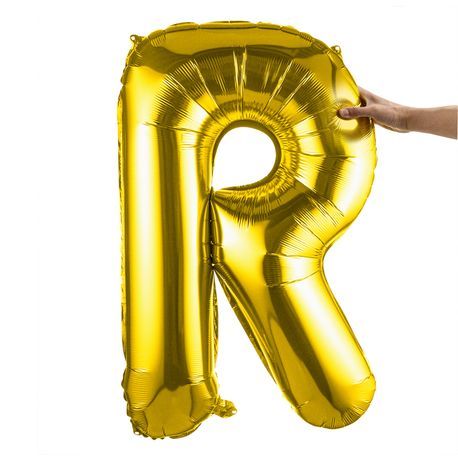 BALLOON LETTER "R" MYLAR 40" SELF-SEALING GOLD