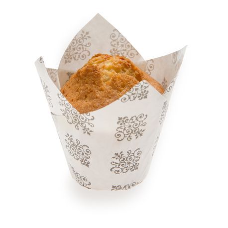 BAKING CUP 2oz 3-1/4"dia TALL PAPER FLORAL BLACK 200/cs