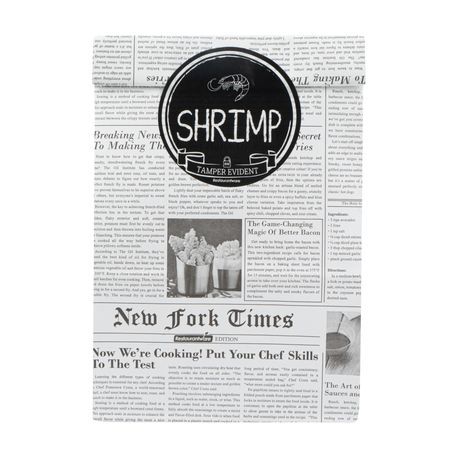 LABEL SHRIMP 2"dia TAMPER PROOF PET BLACK W/ WHT 500/cs