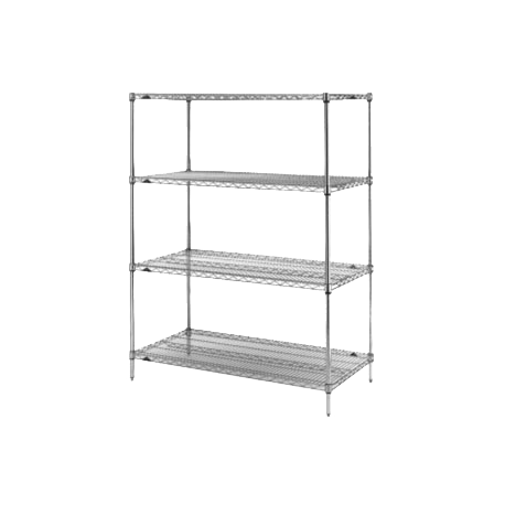 Metro N346c Super Erecta Starter Shelving Unit 42 W X 18 D 63 H Metro N346c Super Erecta Starter Shelving Unit 42 W X 18 D 63 H 4 Wire Shelves Posts Chrome Plated Finish Nsf