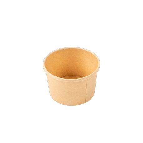 FOOD CONTAINER PAPER 8oz KRAFT 3-1/2"dia 2-2/5"h 500/cs