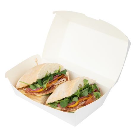 CLAMSHELL HOT DOG 6-3/4x3-1/2" 3-1/2"h PAPER WHITE 100/cs