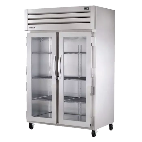 TRUE STG2R-2G-HC SPEC SERIES Refrigerator, Reach-in, two-section, stainless steel front, aluminum sides, (2) glass doors with locks, cam-lift