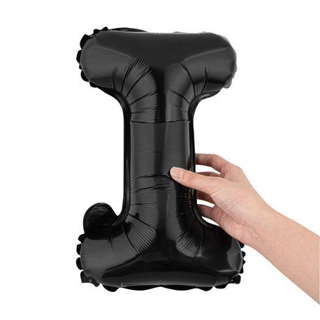 BALLOON LETTER "I" MYLAR 16" SELF-SEALING BLACK