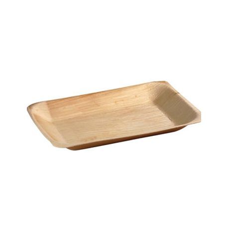 (TS) PLATE PALM LEAF 9.5x6.3" RECT 100/cs