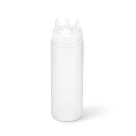 24-ounce Traex Color Mate Tri Tip clear wide-mouth squeeze dispenser, Vollrath 3324-13