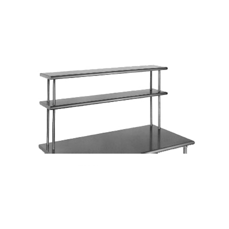 Eagle DOS1236-16/4 Overshelf, table mount, 36"W x 12"D x 30"H, double deck, rolled edge on front & rear, turned down sides, 12"H shelf spacing