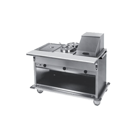 Eagle PHT3OB-240-3 Spec-Master Portable Hot Food Table, electric, 50-3/4"W, (3) 12" x 20" (dry) wells with thermostatic controls, stainless steel