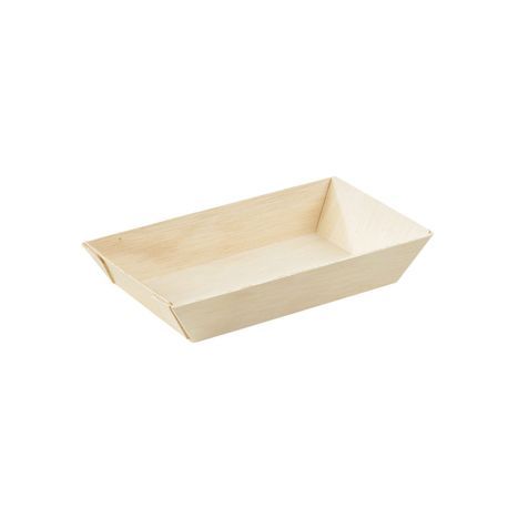TAKEOUT TRAY SAMURAI 10oz 6x3" BIODEGRAD WOOD NAT 100/cs