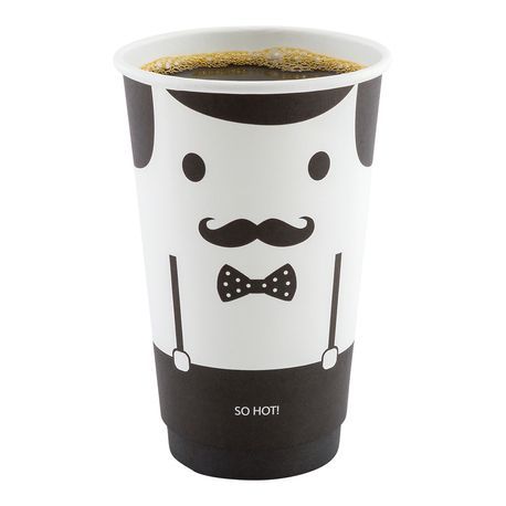HOT CUP 16oz PAPER DOUBLE WALL MONSIEUR 25/cs
