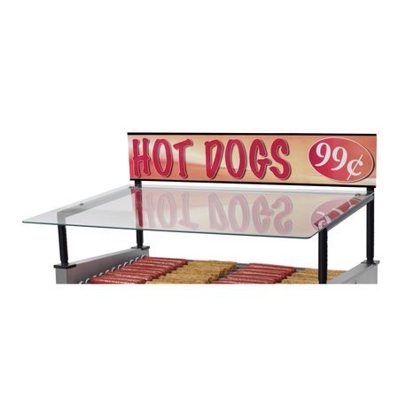 Star 45SG-G Grill-Max Hot Dog Roller Grill Sneeze Guard, for 24" x 28" Grills, Pass Through Tempered Glass Canopy