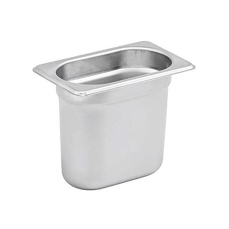 STEAM PAN 1/9 SIZE 6"d ANTI-JAM 22ga S/S 24ea/cs