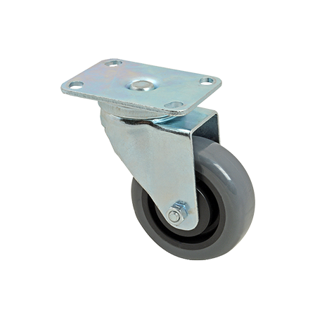 Allpoints 229-1185 Caster, swivel plate, medium duty, 3-1/2", black polyolefin hub with gray polyure