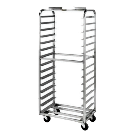 Baxter BXSSA-20B1 Roll-In Single Oven Rack, (20) 18" x 26" pans, 3" OC spacing, single side load, aluminum construction, Baxter style lift, for use