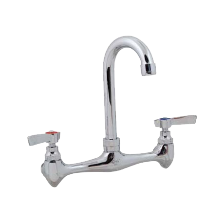 Allpoints 107-1096 Faucet, wall, gooseneck, 8" center, 3-1/2" spread, 1/2" NPT female inlet & outlet