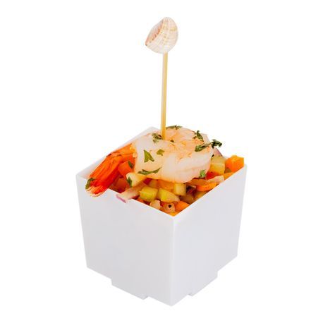 QUADRATO CUP 3oz SQ 1-3/4"h POLYSTYRENE WHITE 100/cs