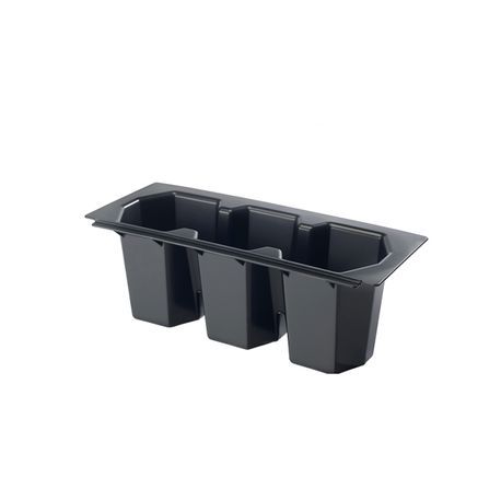 THREE COMPARTMENT BOTTLE WELLS FOR ICE BINS BLACK