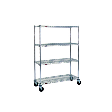 Eagle CC2436C-SRP Stem Caster Cart, 4-tier, 36"W x 24"D x 68"H, wire shelves with patented QuadTruss design, (4) 63"H posts, includes plastic split