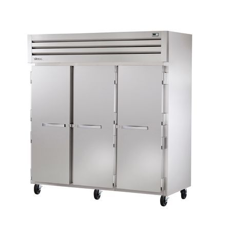 TRUE STA3R-3S SPEC SERIES Refrigerator, Reach-in, three-section, stainless steel front & sides, (3) stainless steel doors with locks, cam-lift