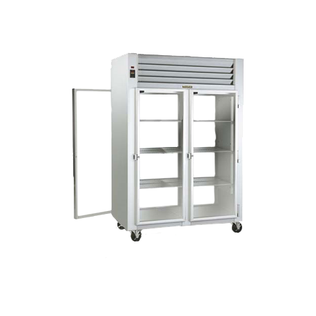 Traulsen RHT232NPUT-FHG Spec-Line Refrigerator, Pass-thru Display, two-section, self-contained refrigeration, stainless steel exterior and interior