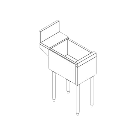 Perlick TSD12U TSD Series Underbar Bottle Storage Bin, insulated, 12"W x 24"D, open chest, stainless steel construction