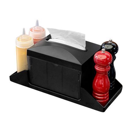 CONDIMENT CADDY 7x6-1/2x6-1/2" TABLETOP POLYPRO BLACK 1/cs