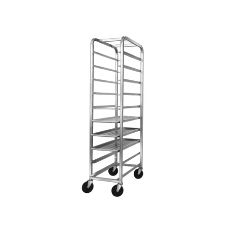 Channel 521AP6 Platter Rack, mobile, 20-1/2"W x 26"D x 64"H, end load, 6" spacing, capacity (9) 18" platters, aluminum construction, 5" swivel stem