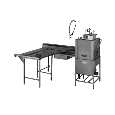 Eagle SDTLL-120-14/3 Spec-Master Soiled Dishtable, island design with dish landing shelf, 120"W x 30"D x 43-1/2"H, left-to-right operation, 14/304