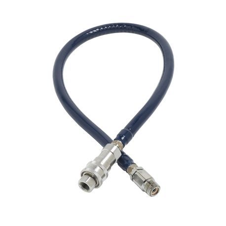 T&S Brass HW-4C-48 Connector Hose, water, 1/2" dia., 48"L, stainless steel braid with extruded coating, 1/2" M x 1/2" quick disconnect