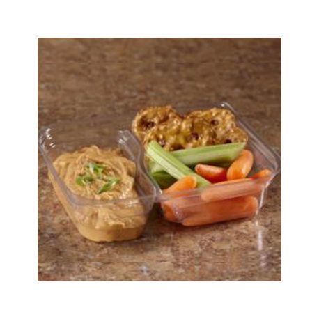 TAKEOUT SNACK BOX 2-COMP RECT 19.5oz PET 5.5x7" CLEAR 450/cs
