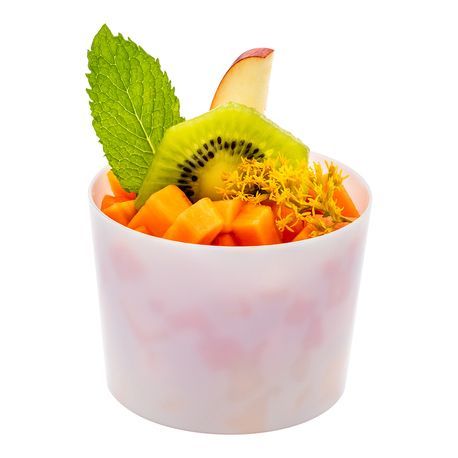 CYCLINDRO CUP 6oz W/ SPOON 4"l POLYSTYRENE WHT/ SILVER 100/cs