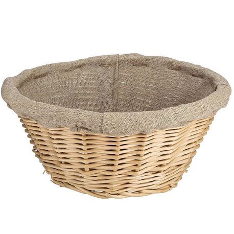 BANNETON PROOFING BASKET 2lb CAP 9-1/2"dia LIN LINED WICKER