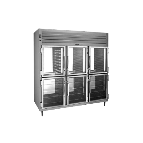 Traulsen RHT332WPUT-HHG Spec-Line Refrigerator, Pass-thru Display, three-section, self-contained refrigeration, stainless steel exterior and