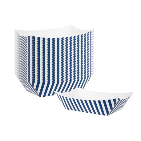 BOAT 1lb #100 5-1/2x3-1/2x2" PAPER BLUE & WHT STRIPE 200/cs