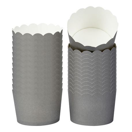 BAKING CUP 10oz 3-1/2"dia SCALLOP PAPER GRAY 200/cs