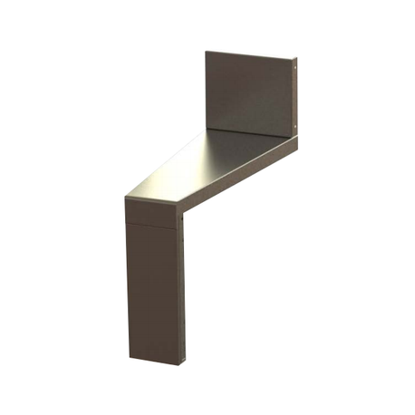Perlick TSF10F-I TSF Series Underbar Corner Angle Filler, inside, 10 angle, flat top, clipped corner on front & rear, 6"H backsplash, stainless