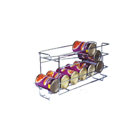 Eagle CRC-X Can Storage Rack, wire, 7-3/4"W x 27"D x 11-1/2"H, holds (8) #10 cans or (12) #5 cans, front loading & dispensing, gravity fed, mounts on