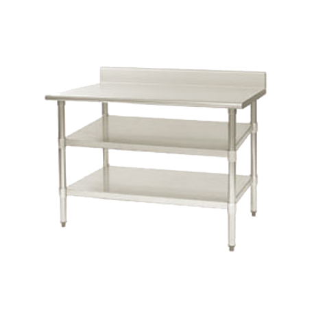 Eagle 24132SADJUS-18/3 Work Table Undershelf, 132"W x 24"D, adjustable, 18/304 stainless steel, for tables with Uni-Lok hat channel frame