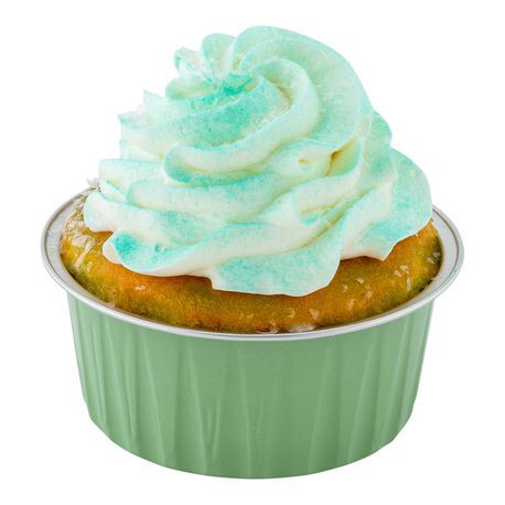 BAKING CUP 4oz ROUND 3-1/4"dia 1-1/2"h ALUM PISTACHIO 100/cs