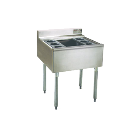 Eagle B40CT-16D-22-7 2200 Series Underbar Cocktail Unit, 40"W x 24"D, 16" deep insulated ice bin, 105 lb, 7-circuit cold plate, (8) bottle wells